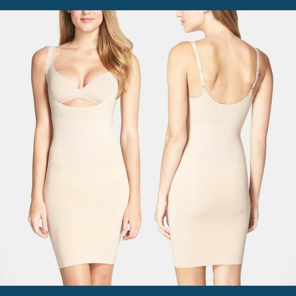 NEW $84 SPANX Shape My Day Open‎ Bust Full Slip Shaper Nude [SZ Medium ] - Picture 1 of 8